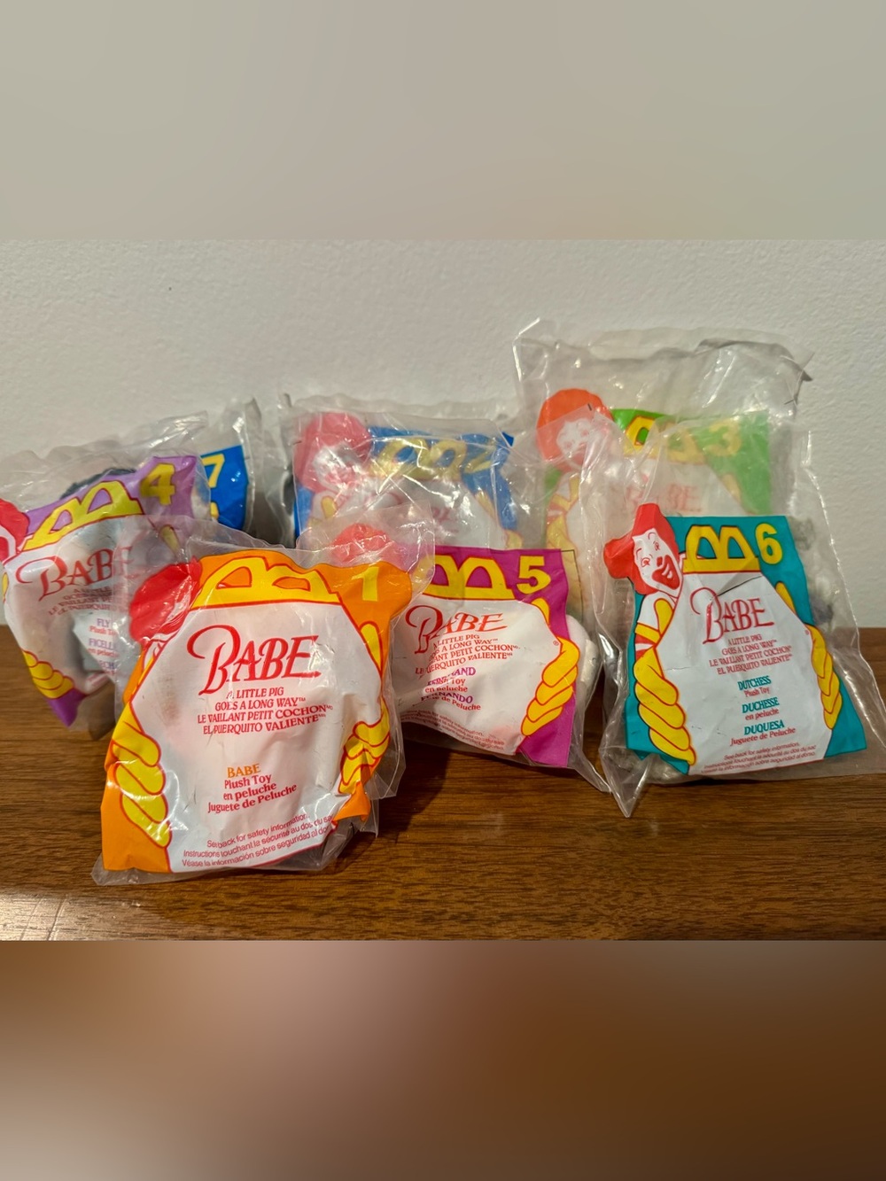 Vintage McDonald’s 1995 Babe Pig Movie Happy Meal Toys Complete Set of 7 NWT
